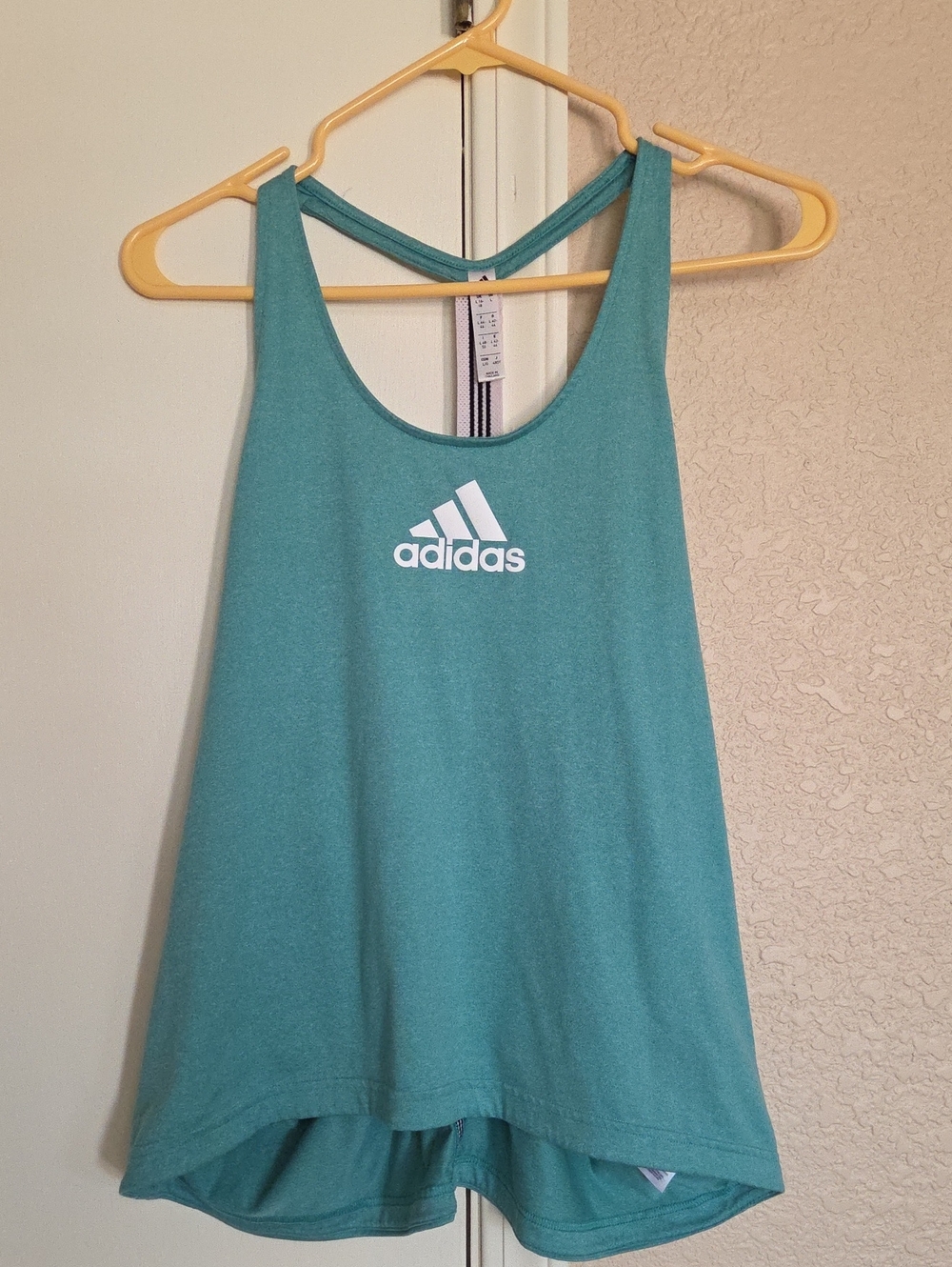 adidas Teal Scoop-Neck Workout Tank with Logo